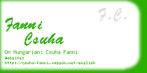 fanni csuha business card